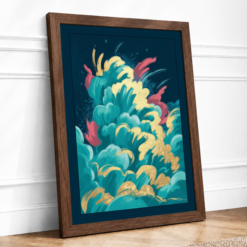 Dramatic Cloud Forms Modern - Print, A2 - 59.4 x 42.0 cm, Walnut
