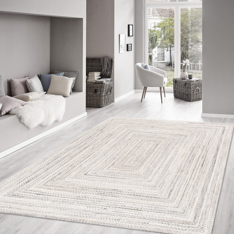 Tapis intérieur / extérieur beige tressé à la main Lagos, Rectangle 8 pi x 10 pi