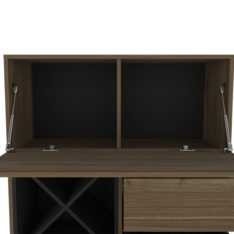 Klohee Bar Cabinet with Two Drawers, One Storage Cabinet and Bottle Rack