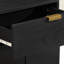 vidaXL Bedside Cabinet Black Engineered wood, solid mango wood, brass