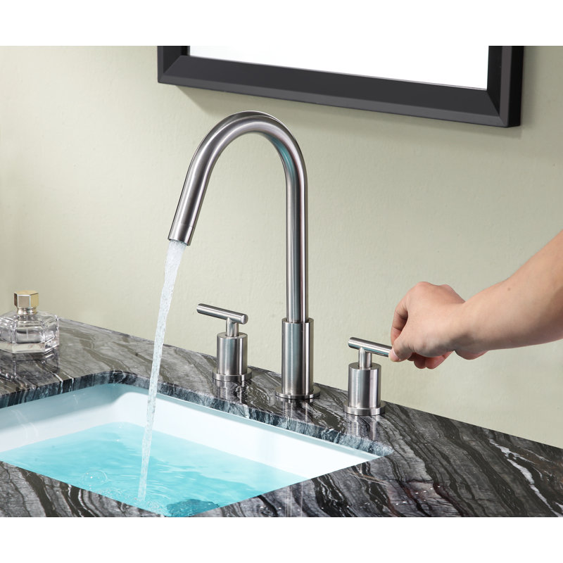 Spartan 8'' Widespread Dual-Handle Bathroom Faucet in Brushed Nickel