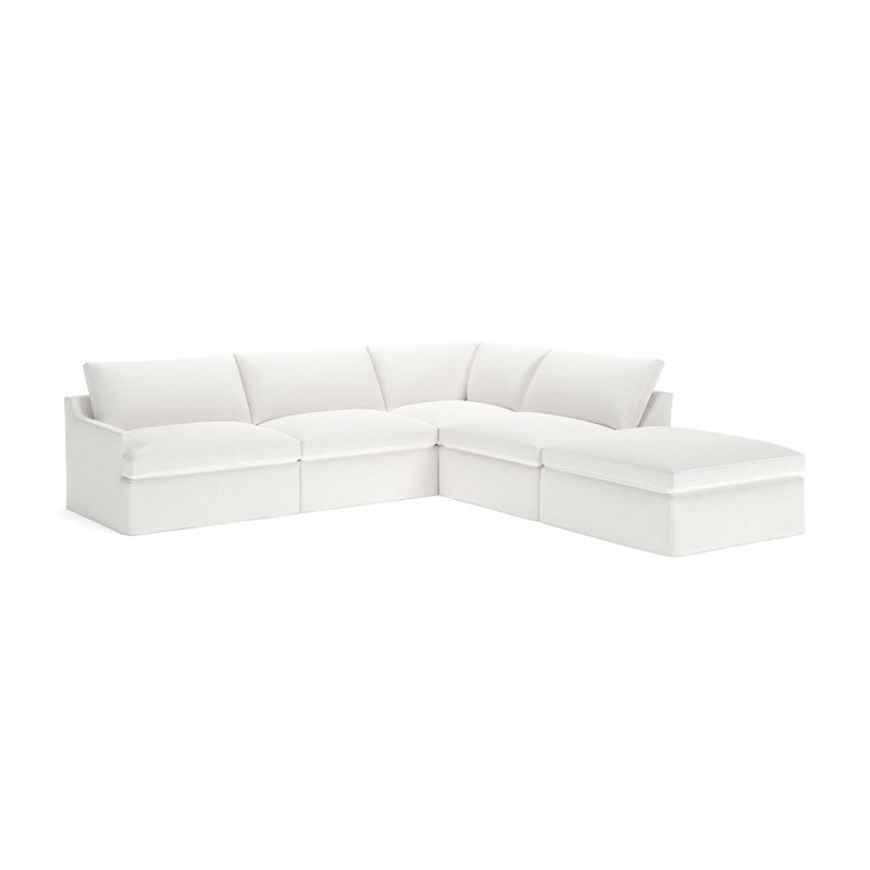 Canapé modulaire 5 pièces Wrenley, Chenille Crypton® neige Nomad, Croisière à la dérive