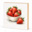 Mini bloc décoratif en bois carré de 14 cm représentant des fraises