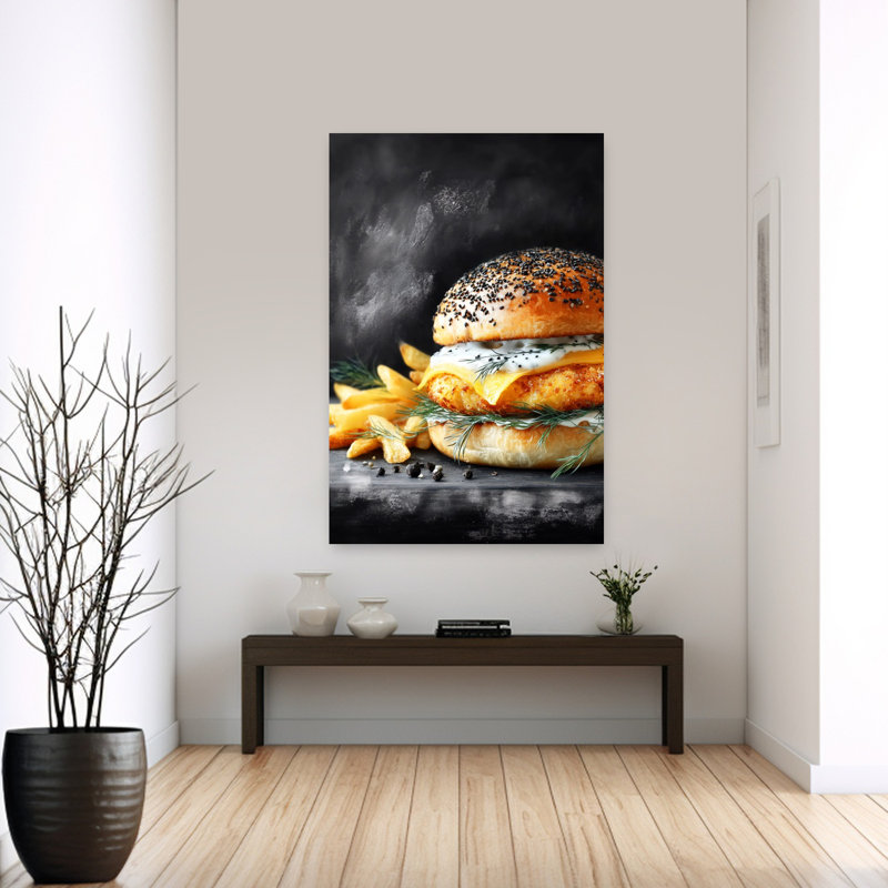 Art mural contemporain Gourmet, H 60 po x l 40 po