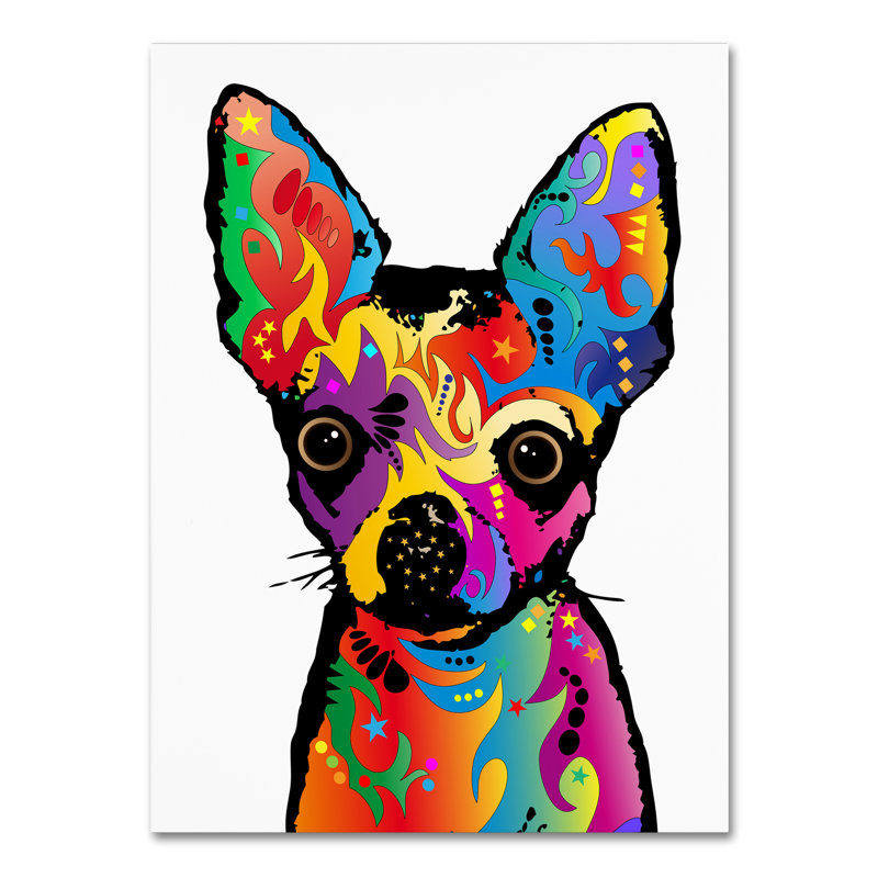 « chihuahua dog white », impression sur toile tendue, H 32 po x l 24 po x P 2 po
