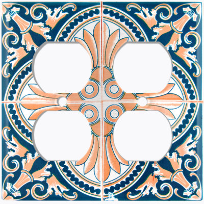 Patterned 2 - Gang Duplex Outlet Standard Wall Plate