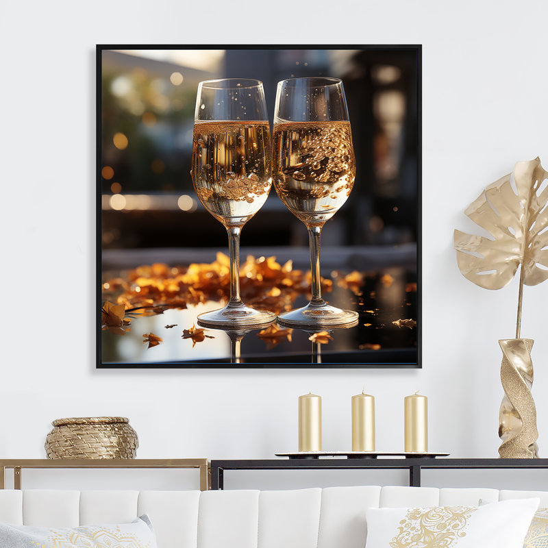 Toast réfléchissant sur toile, H 24 po x l 24 po x P 1 po, Cadre flottant noir