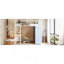 Full Size Loft Metal Bed With Desk,Shelves,Power Outlet,LED Light And Wardrobe, White