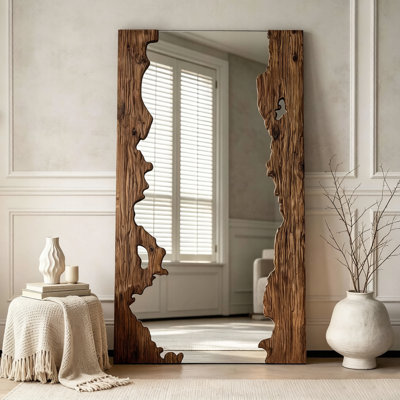 Miroir pleine grandeur rectangulaire en bois massif