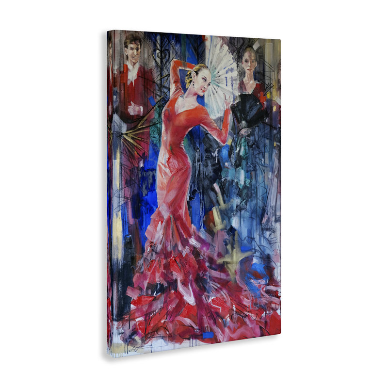 Danseuse audacieuse avec toile de ventilateur, design par Lucille Lee, H 45 po x l 30 po