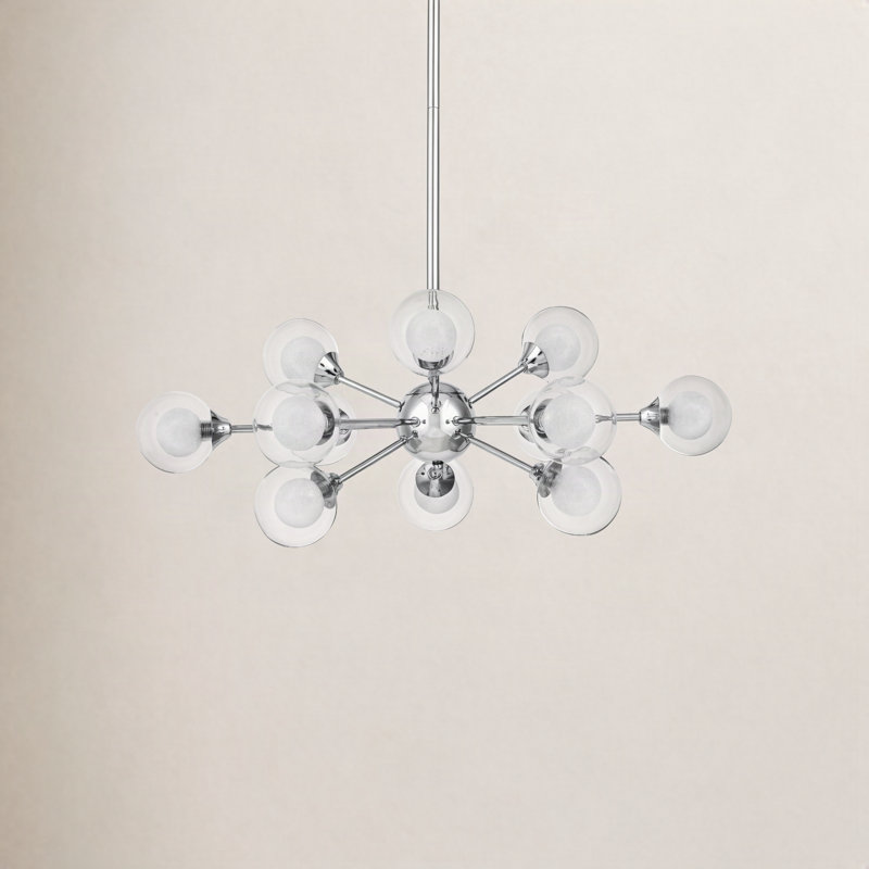 Optimist Dimmable Sputnik Sphere Chandelier, 11" H x 29" W x 29" D, Polished Chrome, 12