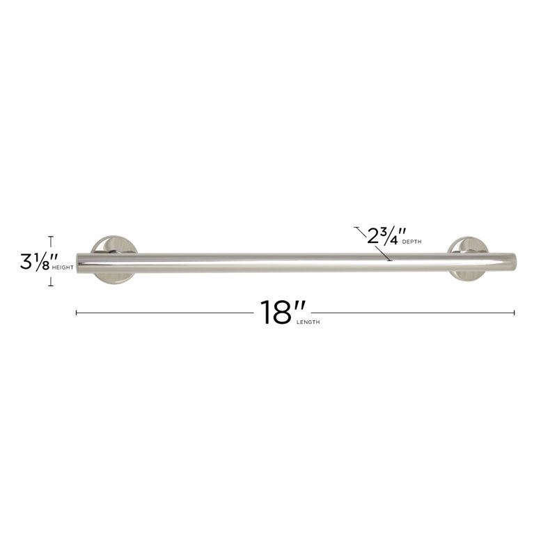 Coronado Grab Bar, Polished Stainless, 18" W
