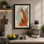 Fox in Profile Mid-Century - Wrapped Canvas-219119039-219119037