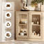 Armoire d'appoint moderne avec 2 portes en verre, commode d'appoint multifonctionnelle avec grand rangement et tablette réglable-235670846