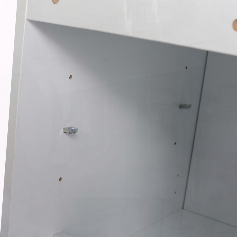 12-inch Wall-Mounted Bathroom Side Cabinet with Soft-Close Doors and Floating Design, Glossy White