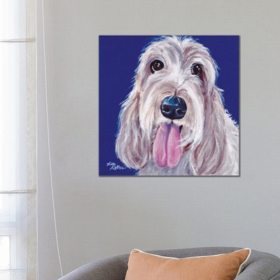 Olive The Grand Basset Griffon Vendeen by Hippie Hound Studios - Wrapped Canvas Painting