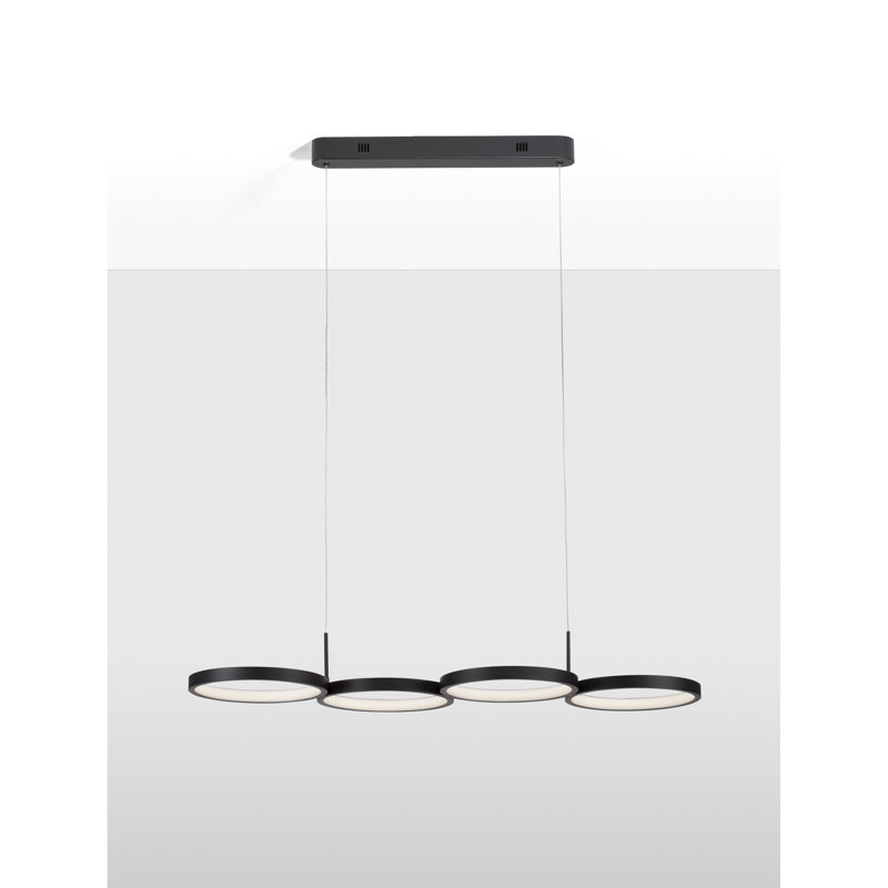 4 - Light Black LED Drum Pendant