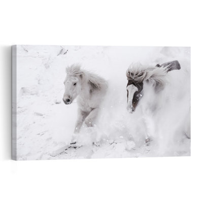 " Wild Winter Horses Abstract Contemporary Horse Landscape Nature Wall Art Print " by Bingo Z