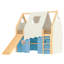Lit mezzanine Cottage avec glissoire et tente, construction en bois massif, conception peu encombrante-125179373-125179375