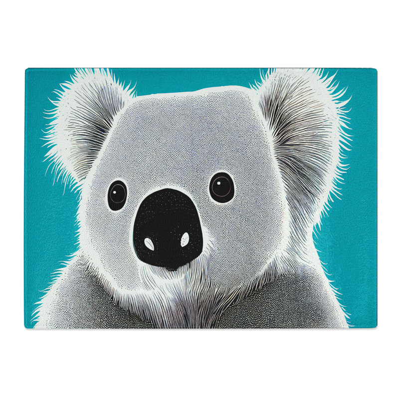 Cute Koala Bear  Glass Chopping Board
