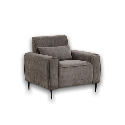 Chaise en chenille l 38,5 po Rossa avec pieds en métal et coussin décoratif Rossa