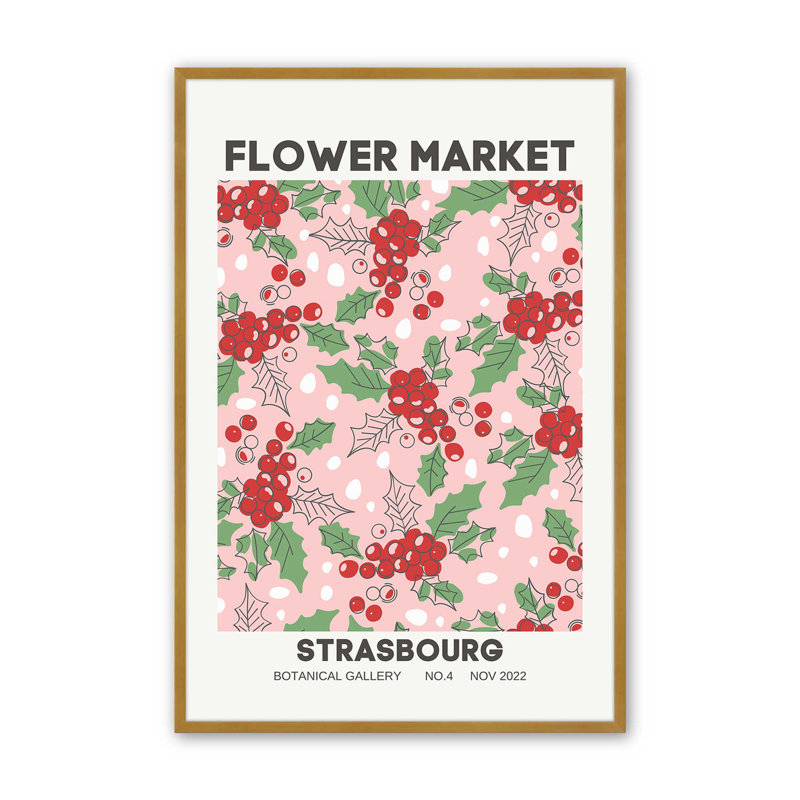 Marché des Fêtes III, Cadre simple en or poli, H 25,25 po x l 19,25 po