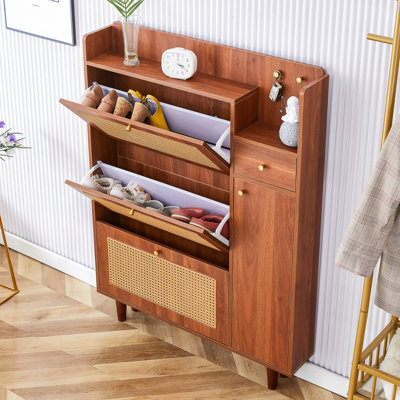 Rangement pour chaussures, l'armoire à chaussures minimaliste moderne en panneau de fibres à densité moyenne, convenant à une variété de styles, y compris les styles nordique et industriel