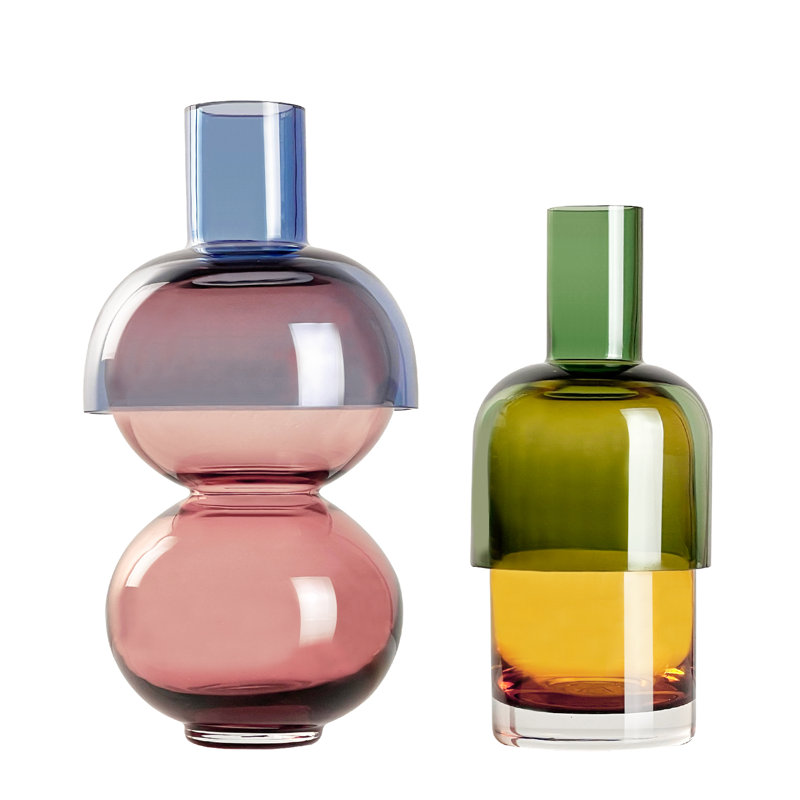 Petit ensemble Fusion Cherry - Vase, Rose / bleu / jaune / vert