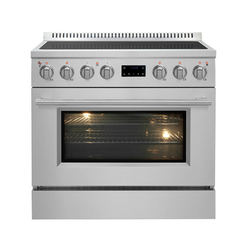 Cuisinière à induction 36 po Forno Torino, four à convection véritable, friture à l'air, air sous vide, acier inoxydable