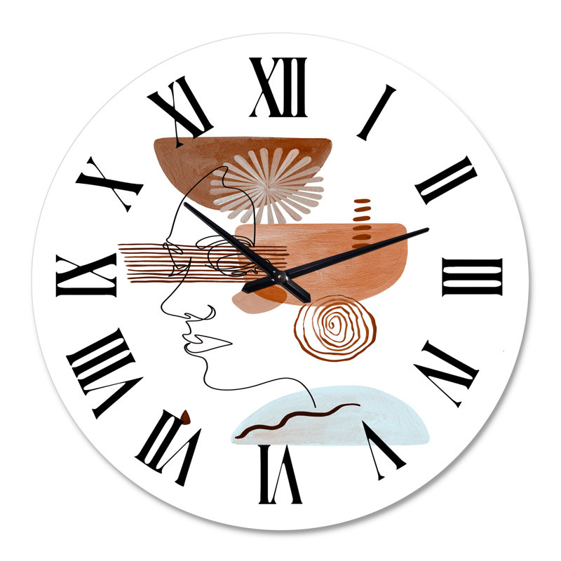 Minimal Compositions of Abstract faces II - Horloge murale moderne, Médium