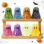 Décoration lumineuse d'Halloween citrouille - ensemble de 3 citrouilles décoratives en céramique pour l'intérieur, la table et le plateau
