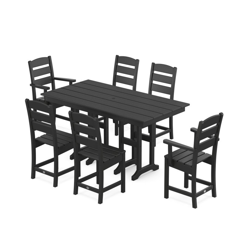 Lakeside 7-Piece Dining Set, Black