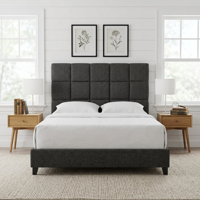 Queen Size Upholstered Platform Bed