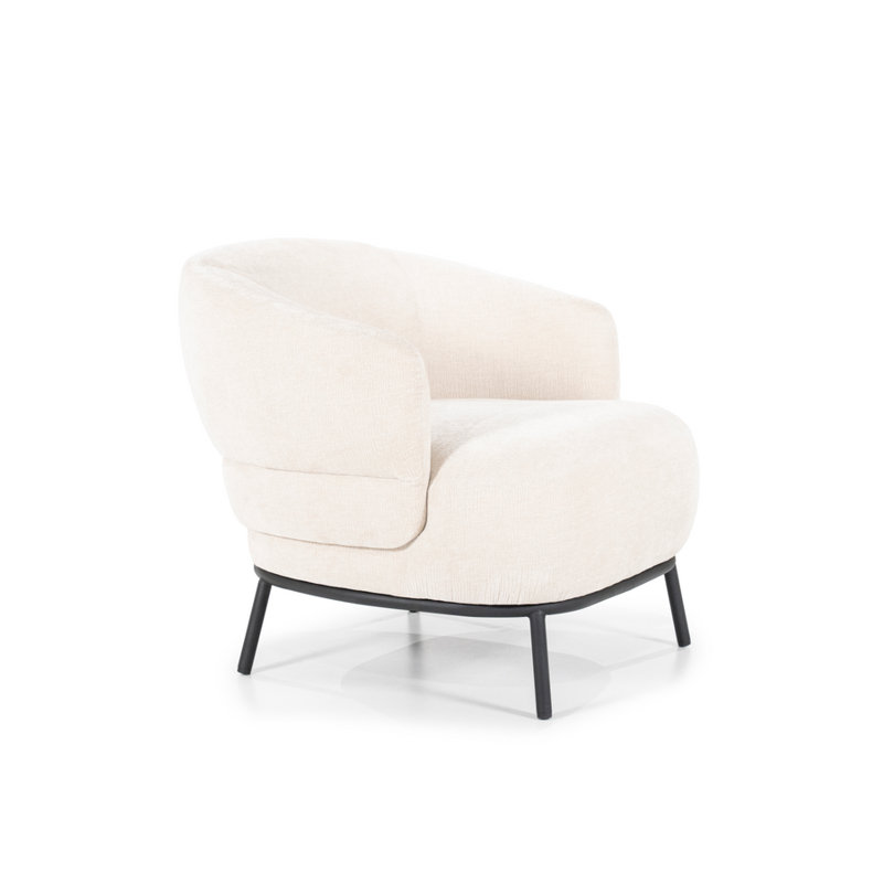 Swivel Barrel Chair, Beige Polyester