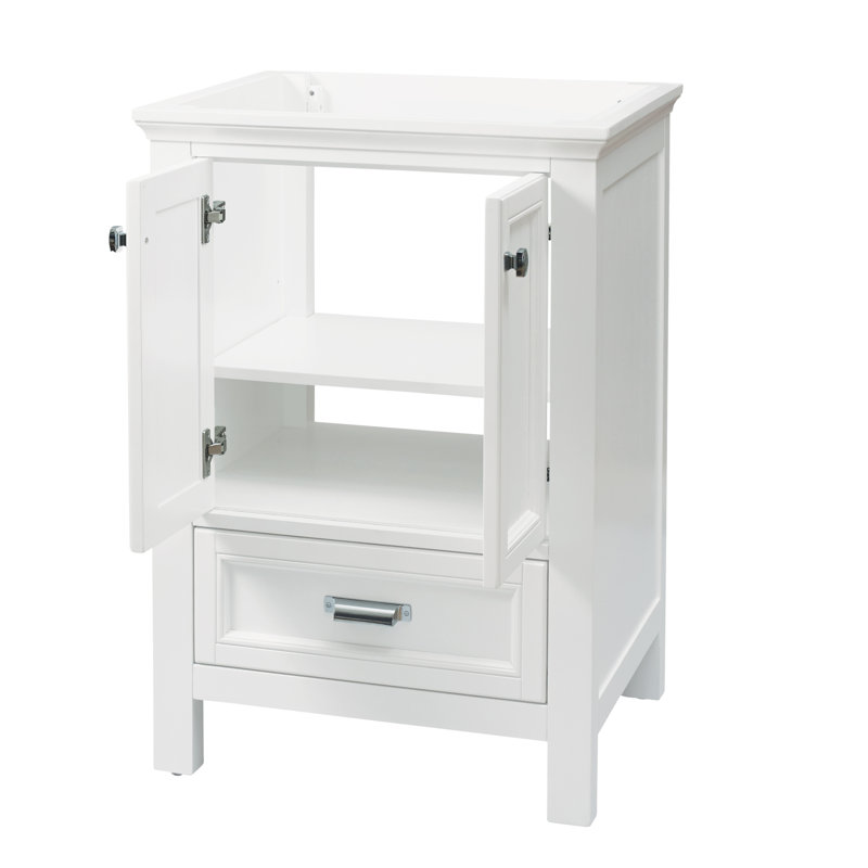 Brantley 24 Inch White Painted Bathroom Vanity with Chrome Hardware