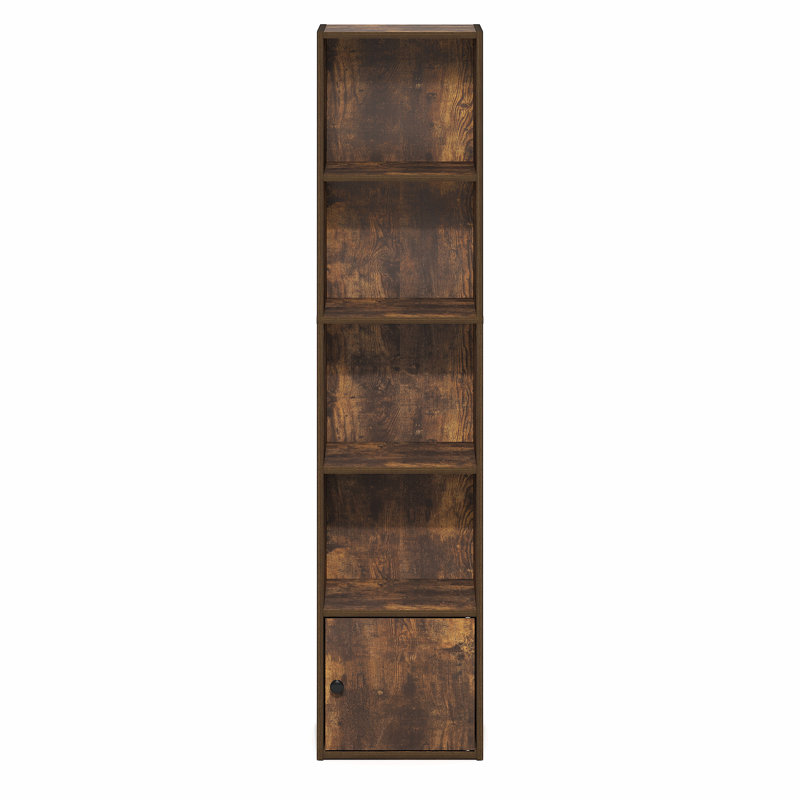 Bibliothèque standard Aagam, (5 tablettes) H 52 po x l 12 po x P 10 po, Bois de pin ambré
