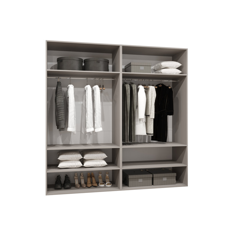 Manufactured Wood Wardrobe, cashmere + handles: gold