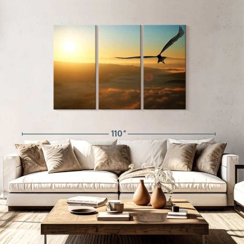 Brampt Eagle Flying At Dawn, 48" H x 74" W