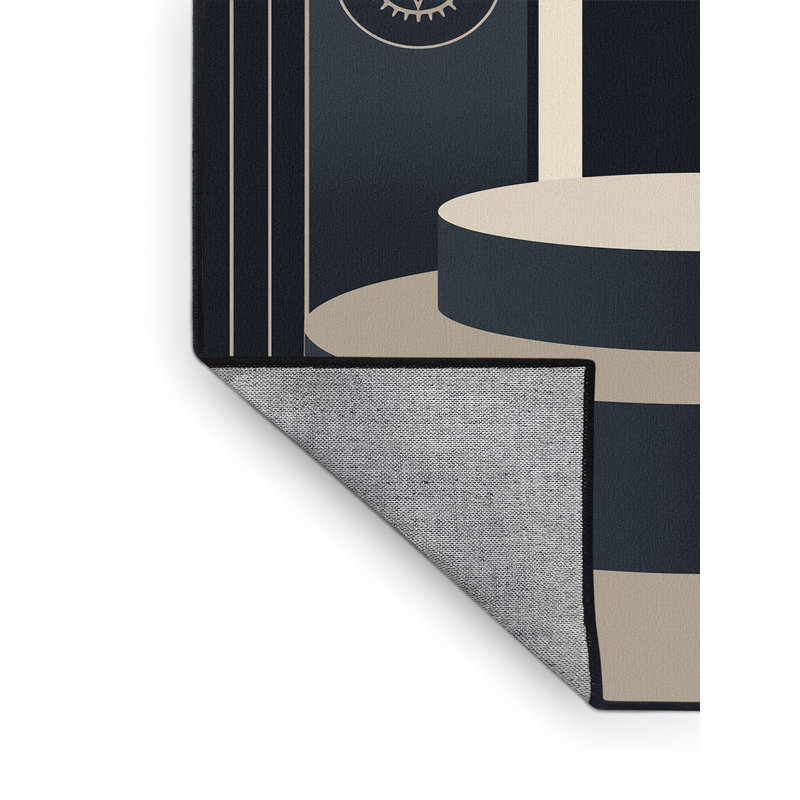 Machine Washable Paxton Podium Winners Modern & Contemporary Rug in Grey – Black Binding, 3x5