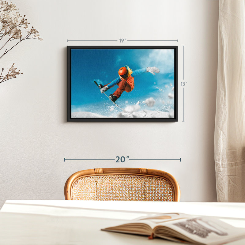 Impression sur toile Snowboard Grab, H 13 po x l 19 po