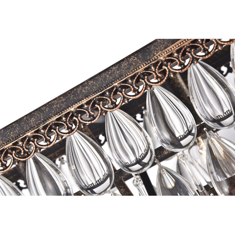 Lustre étagé unique à 6 lumières Atef, Bronze antique, 6 Lights