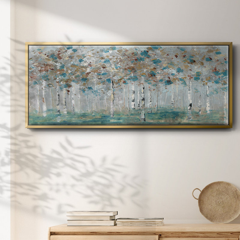 Teal Forest- Framed Canvas, 24" H x 60" W