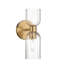 Etly - Applique murale Mid-Century moderne en métal et en verre transparent nervuré