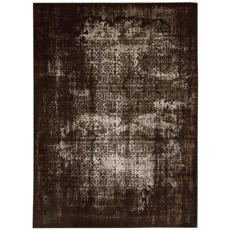 Tapis abstrait café au lait Arashel, Rectangle 5 pi 3 po x 7 pi 4 po