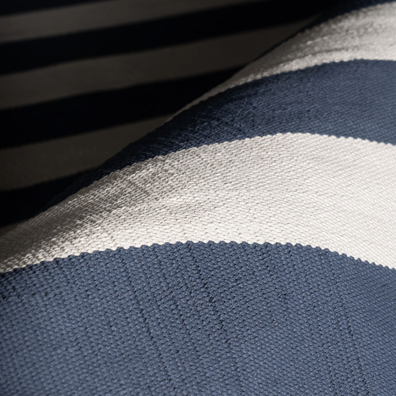 Banks Stripe Navy Handwoven Indoor/Outdoor Rug, Rectangle 3' x 5'