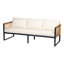 Ensemble de canapé d'extérieur en bois d'acacia et en métal 3 pièces