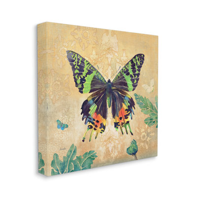 «Floral Butterfly Vintage», impression sur toile tendue