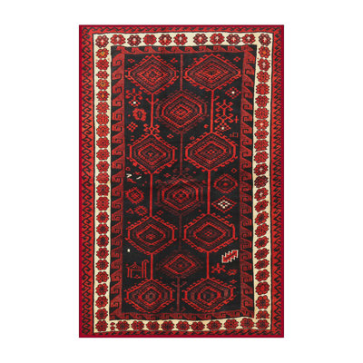 Tapis traditionnel rouge / noir