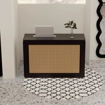 59.06" Brown Rectangular Manufactured Wood Reception Desk