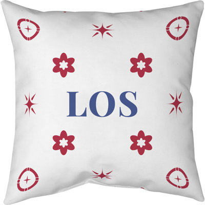Los Angeles Basketball Colors Red Blue White Cotton Twill Pillow 14 Inch X 14 Inch